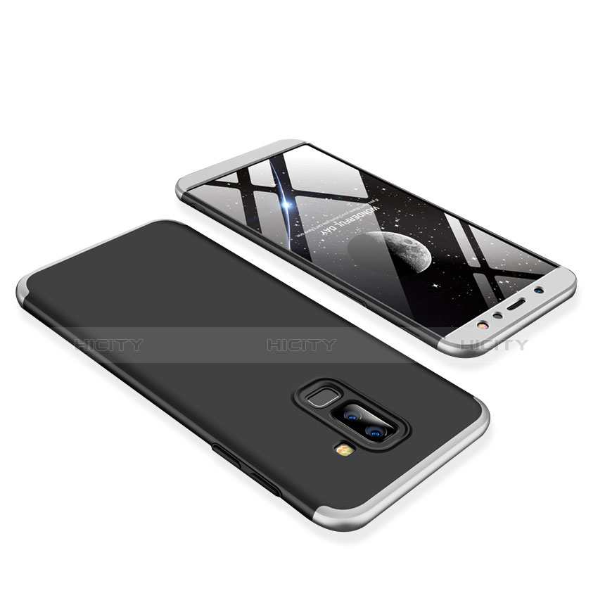 Custodia Plastica Rigida Cover Opaca Fronte e Retro 360 Gradi per Samsung Galaxy A6 Plus (2018) Argento