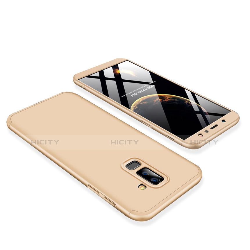 Custodia Plastica Rigida Cover Opaca Fronte e Retro 360 Gradi per Samsung Galaxy A6 Plus Oro