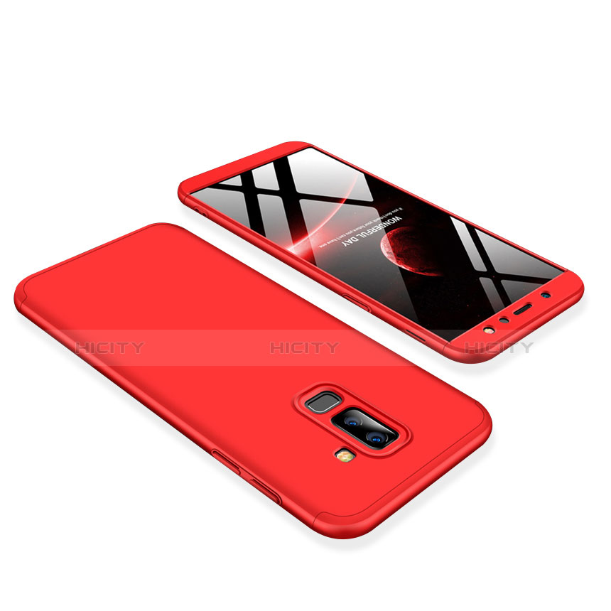 Custodia Plastica Rigida Cover Opaca Fronte e Retro 360 Gradi per Samsung Galaxy A6 Plus Rosso