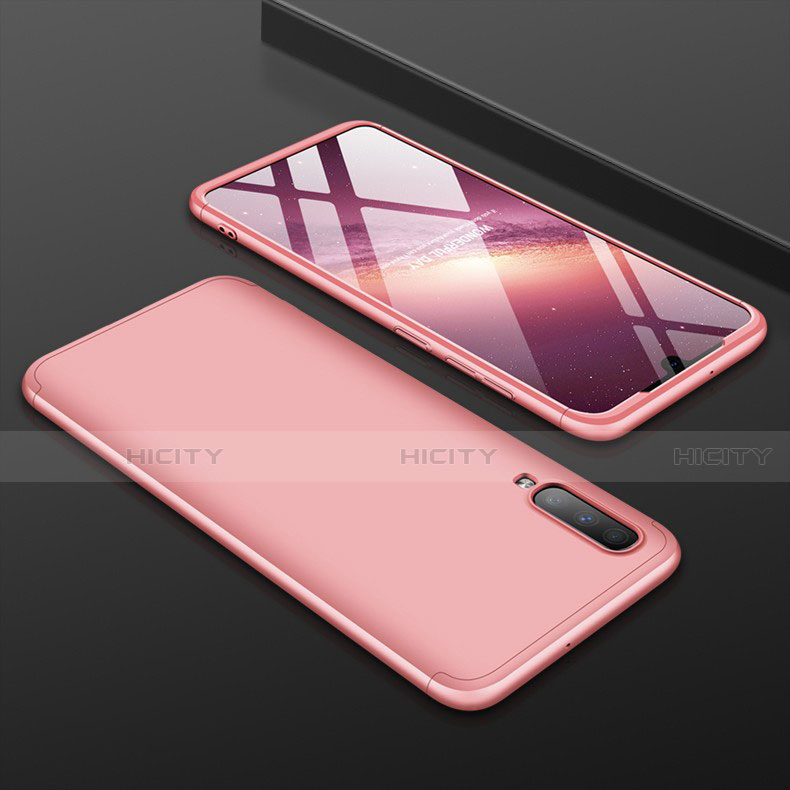 Custodia Plastica Rigida Cover Opaca Fronte e Retro 360 Gradi per Samsung Galaxy A70 Oro Rosa