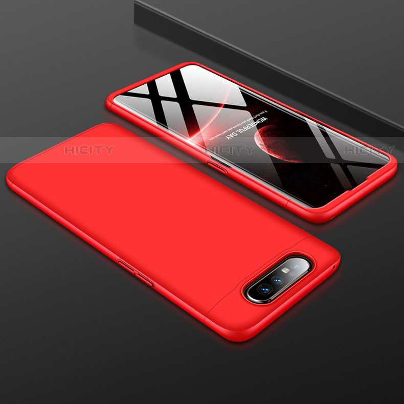 Custodia Plastica Rigida Cover Opaca Fronte e Retro 360 Gradi per Samsung Galaxy A80 Rosso