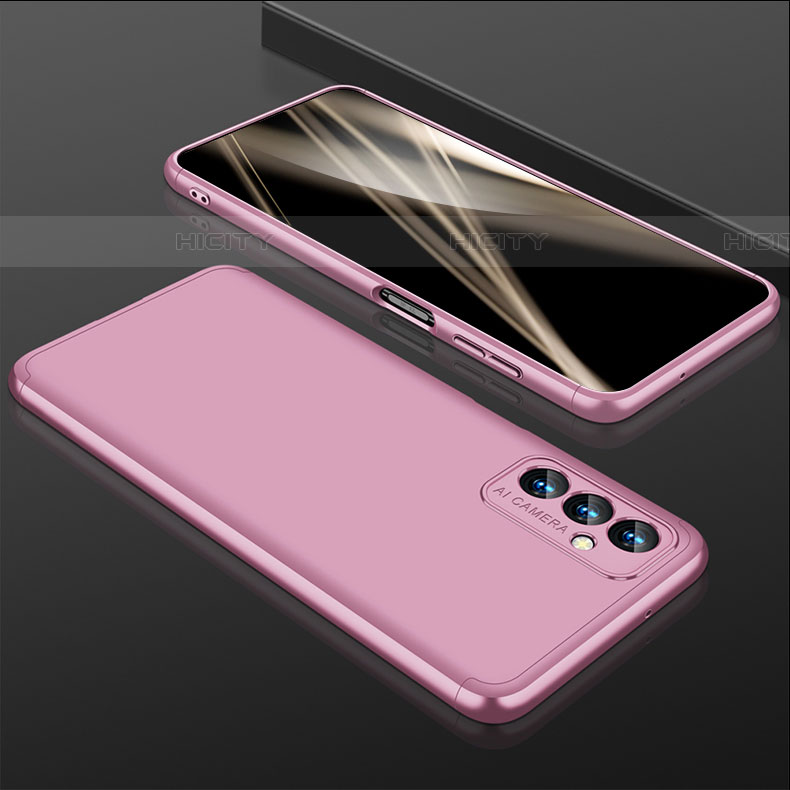 Custodia Plastica Rigida Cover Opaca Fronte e Retro 360 Gradi per Samsung Galaxy A82 5G Oro Rosa