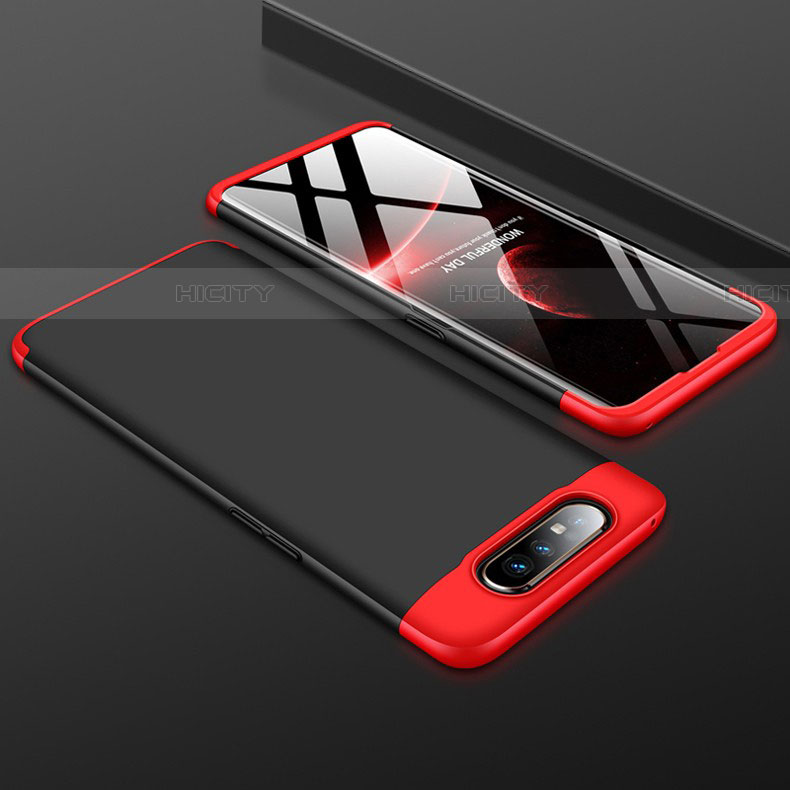 Custodia Plastica Rigida Cover Opaca Fronte e Retro 360 Gradi per Samsung Galaxy A90 4G Rosso e Nero