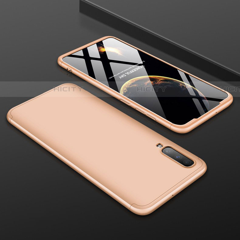 Custodia Plastica Rigida Cover Opaca Fronte e Retro 360 Gradi per Samsung Galaxy A90 5G Oro