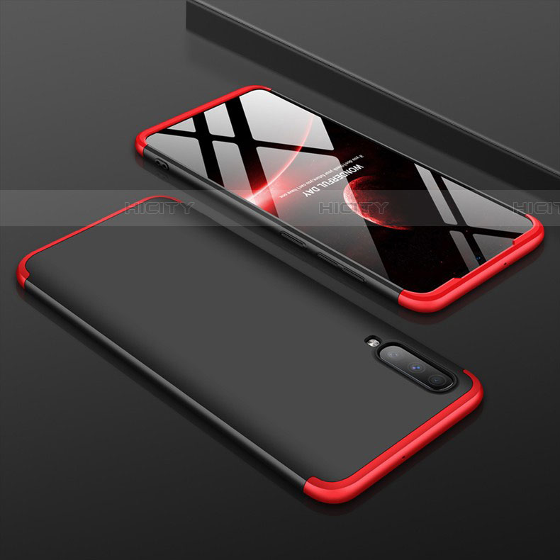 Custodia Plastica Rigida Cover Opaca Fronte e Retro 360 Gradi per Samsung Galaxy A90 5G Rosso e Nero