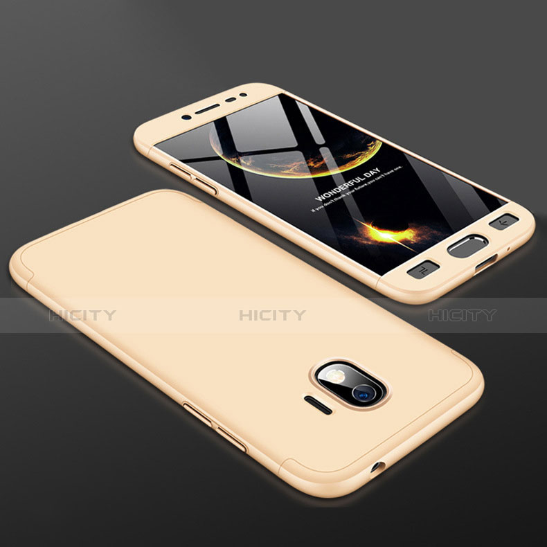 Custodia Plastica Rigida Cover Opaca Fronte e Retro 360 Gradi per Samsung Galaxy Grand Prime Pro (2018) Oro