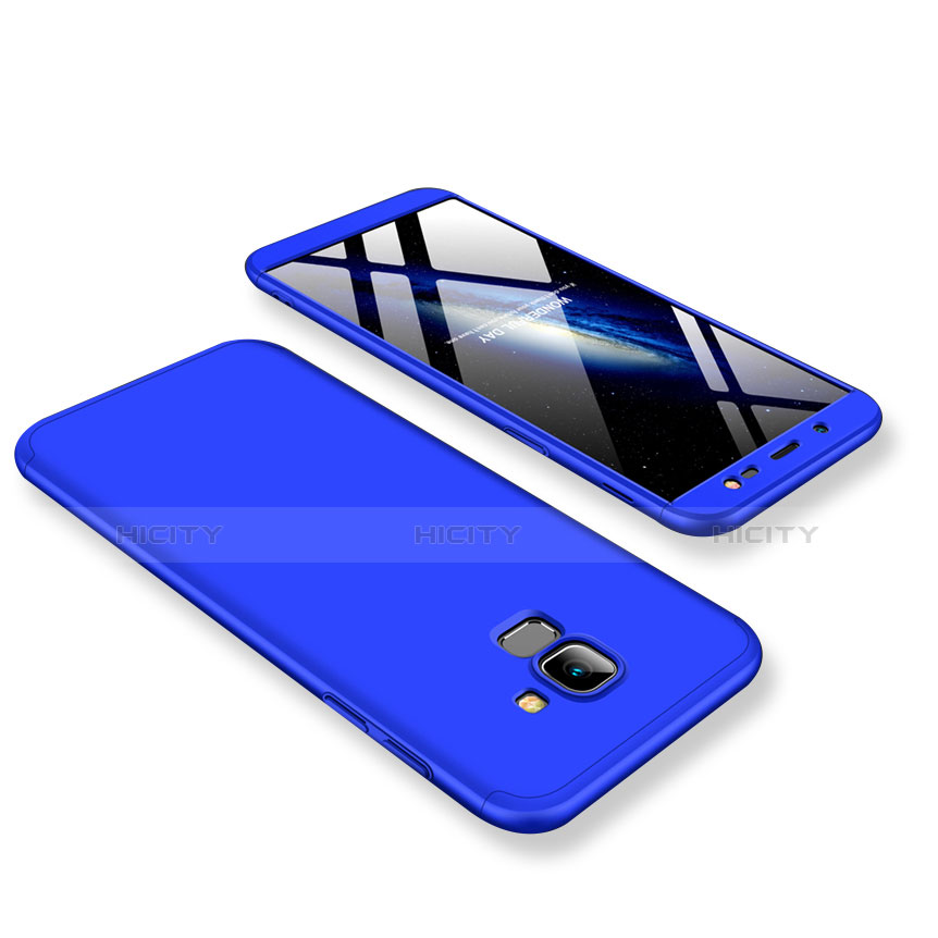 Custodia Plastica Rigida Cover Opaca Fronte e Retro 360 Gradi per Samsung Galaxy J6 (2018) J600F Blu