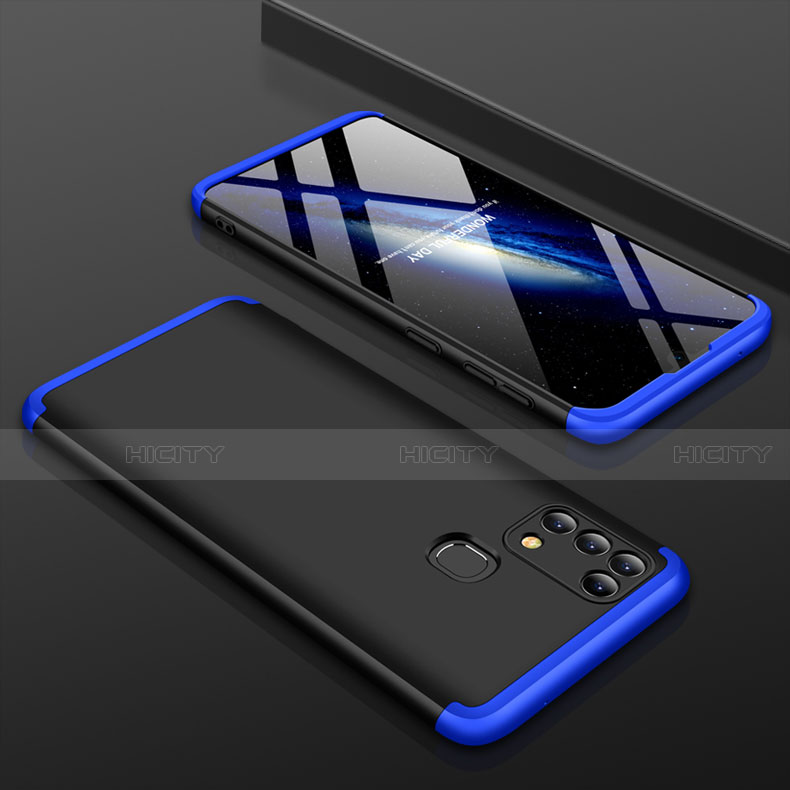Custodia Plastica Rigida Cover Opaca Fronte e Retro 360 Gradi per Samsung Galaxy M21s Blu e Nero
