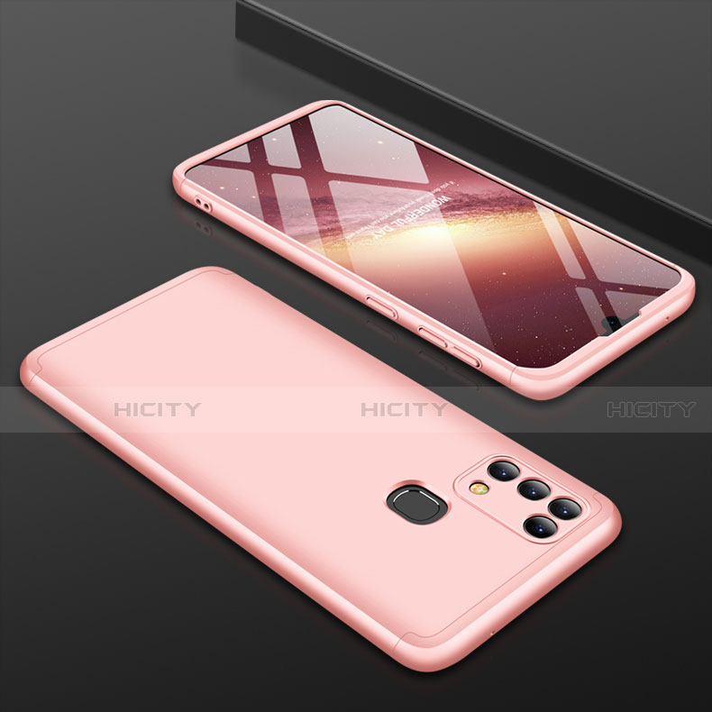 Custodia Plastica Rigida Cover Opaca Fronte e Retro 360 Gradi per Samsung Galaxy M21s Oro Rosa