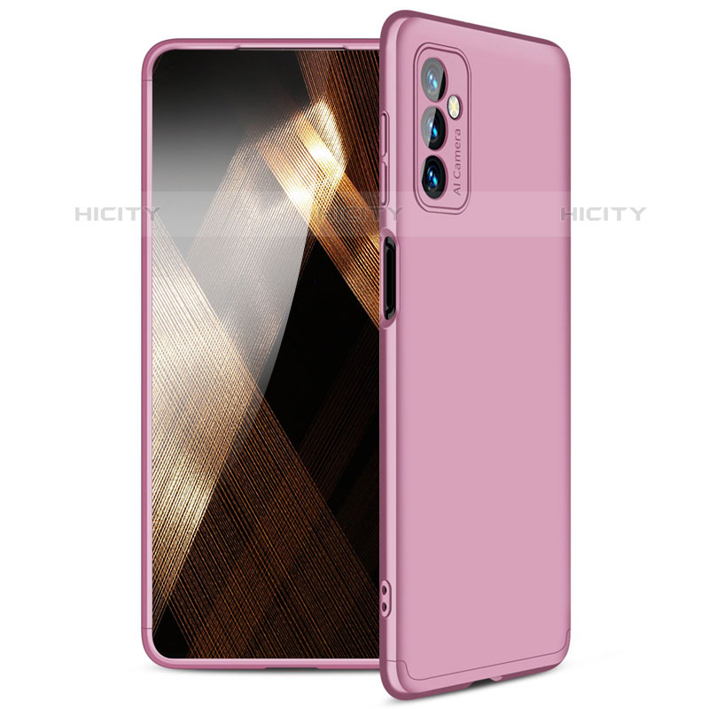 Custodia Plastica Rigida Cover Opaca Fronte e Retro 360 Gradi per Samsung Galaxy M52 5G Oro Rosa