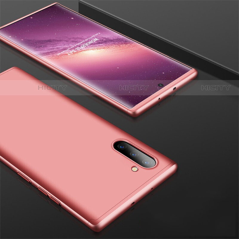 Custodia Plastica Rigida Cover Opaca Fronte e Retro 360 Gradi per Samsung Galaxy Note 10 Oro Rosa