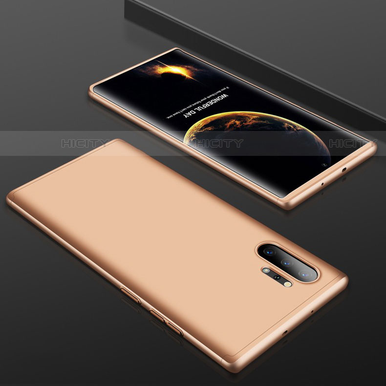 Custodia Plastica Rigida Cover Opaca Fronte e Retro 360 Gradi per Samsung Galaxy Note 10 Plus 5G Oro