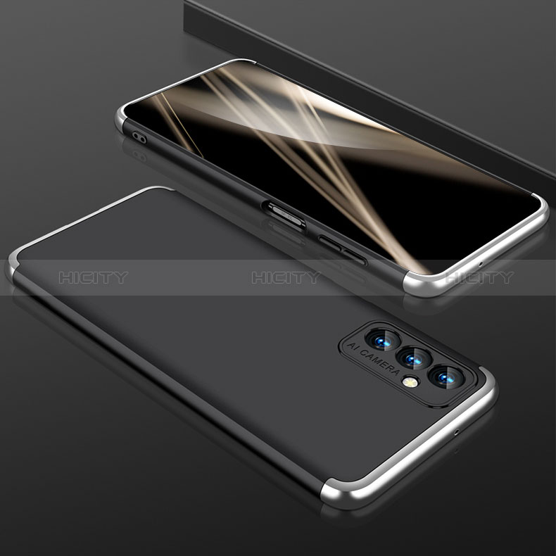 Custodia Plastica Rigida Cover Opaca Fronte e Retro 360 Gradi per Samsung Galaxy Quantum2 5G Argento