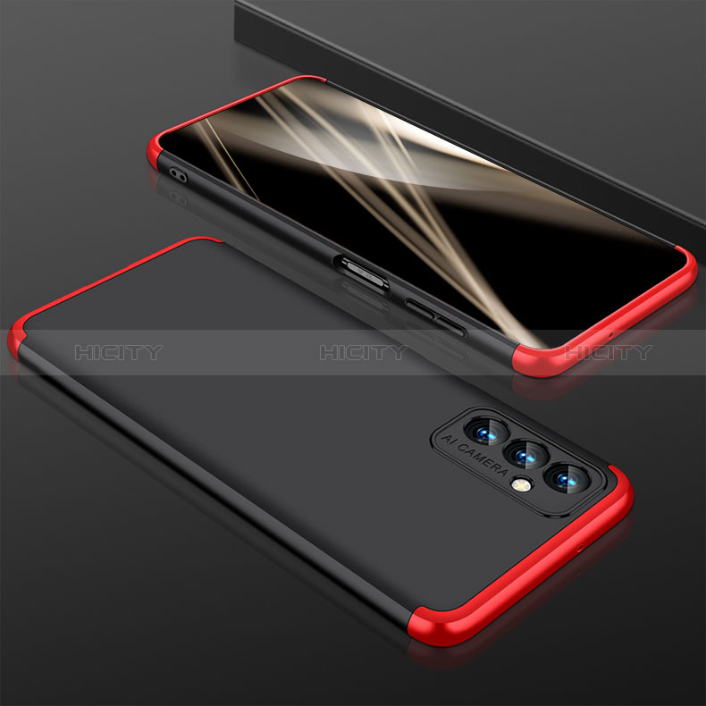 Custodia Plastica Rigida Cover Opaca Fronte e Retro 360 Gradi per Samsung Galaxy Quantum2 5G Rosso e Nero