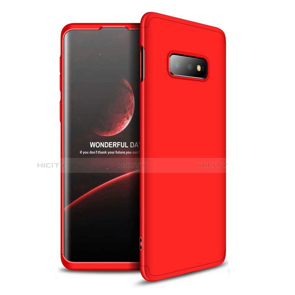 Custodia Plastica Rigida Cover Opaca Fronte e Retro 360 Gradi per Samsung Galaxy S10e Rosso