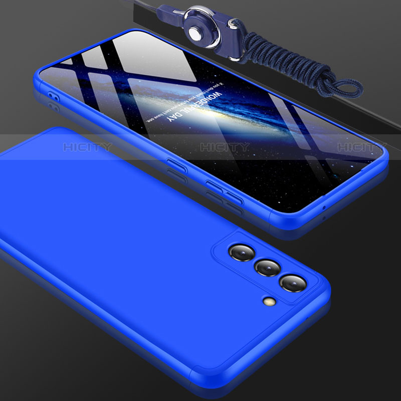 Custodia Plastica Rigida Cover Opaca Fronte e Retro 360 Gradi per Samsung Galaxy S21 Plus 5G Blu