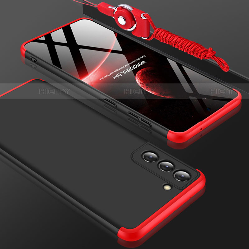 Custodia Plastica Rigida Cover Opaca Fronte e Retro 360 Gradi per Samsung Galaxy S23 5G Rosso e Nero