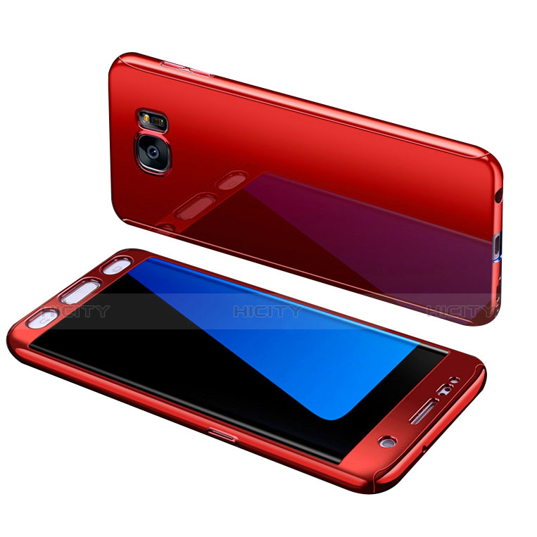 Custodia Plastica Rigida Cover Opaca Fronte e Retro 360 Gradi per Samsung Galaxy S7 Edge G935F Rosso