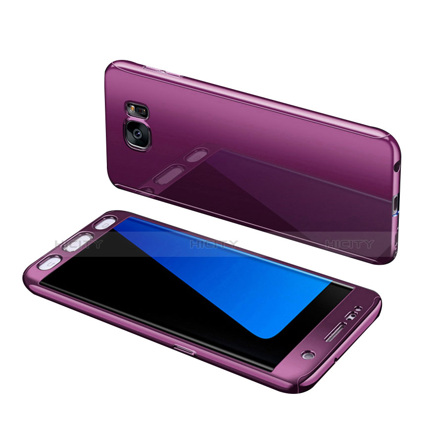Custodia Plastica Rigida Cover Opaca Fronte e Retro 360 Gradi per Samsung Galaxy S7 Edge G935F Viola