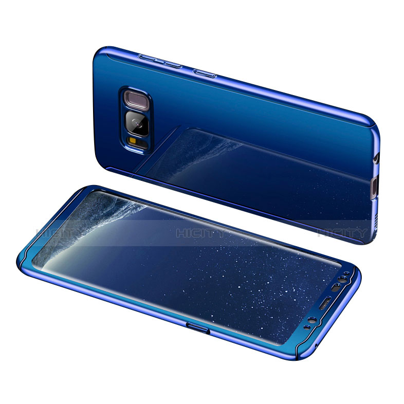 Custodia Plastica Rigida Cover Opaca Fronte e Retro 360 Gradi per Samsung Galaxy S8 Plus Blu