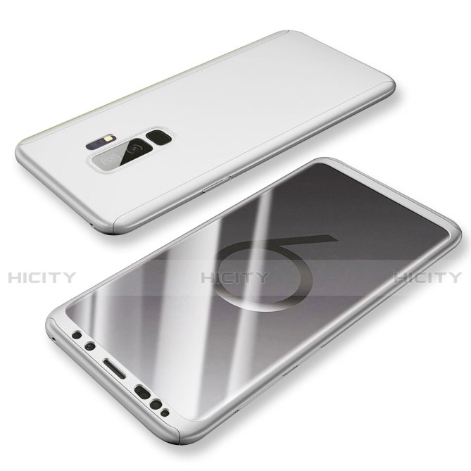 Custodia Plastica Rigida Cover Opaca Fronte e Retro 360 Gradi per Samsung Galaxy S9 Plus Argento