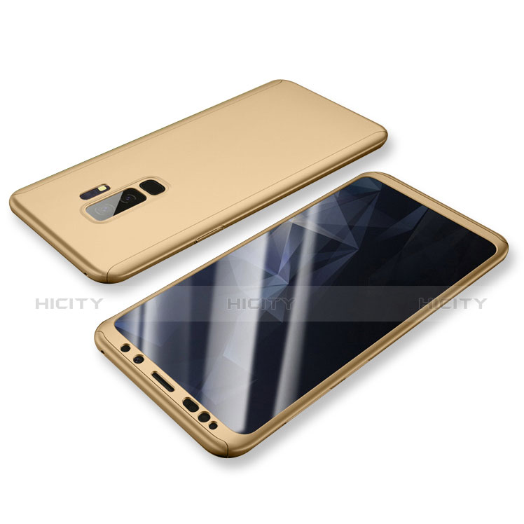 Custodia Plastica Rigida Cover Opaca Fronte e Retro 360 Gradi per Samsung Galaxy S9 Plus Oro