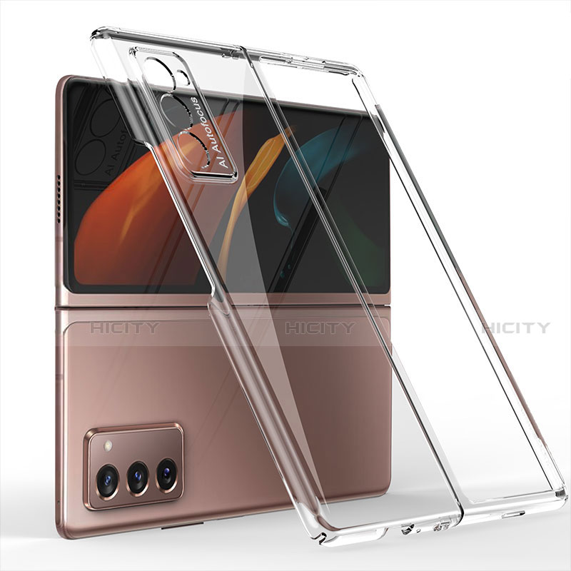 Custodia Plastica Rigida Cover Opaca Fronte e Retro 360 Gradi per Samsung Galaxy Z Fold2 5G Chiaro