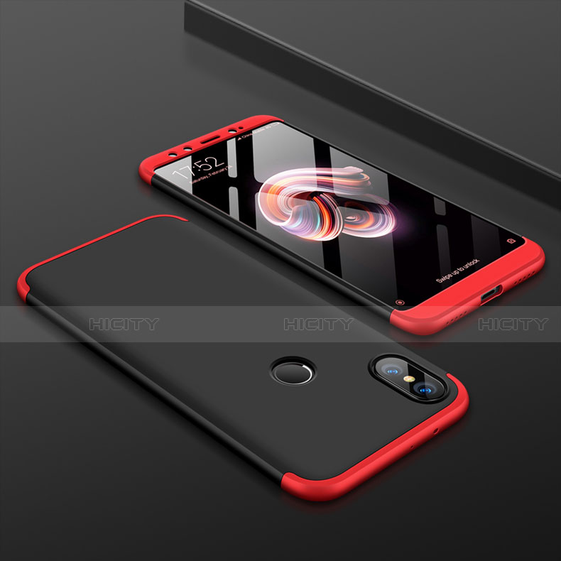 Custodia Plastica Rigida Cover Opaca Fronte e Retro 360 Gradi per Xiaomi Mi 6X Rosso e Nero