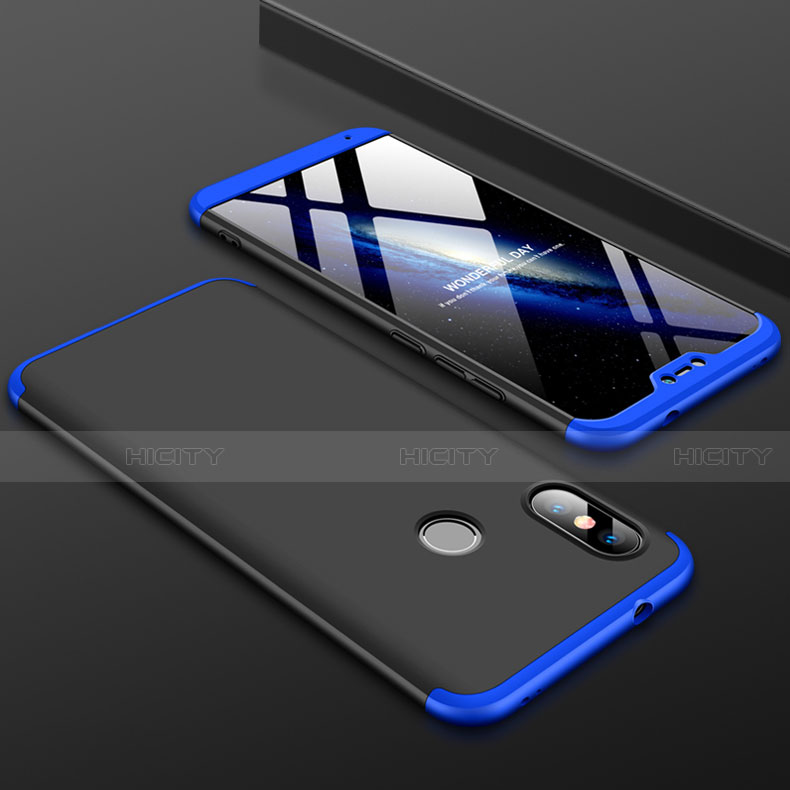 Custodia Plastica Rigida Cover Opaca Fronte e Retro 360 Gradi per Xiaomi Mi A2 Lite Blu e Nero