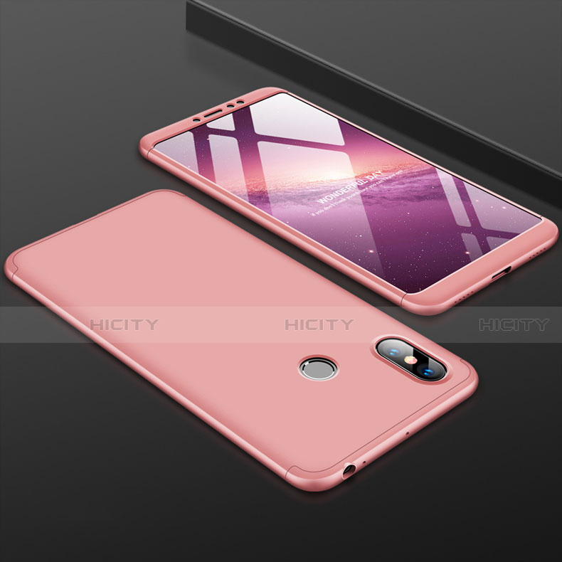 Custodia Plastica Rigida Cover Opaca Fronte e Retro 360 Gradi per Xiaomi Mi Max 3 Oro Rosa
