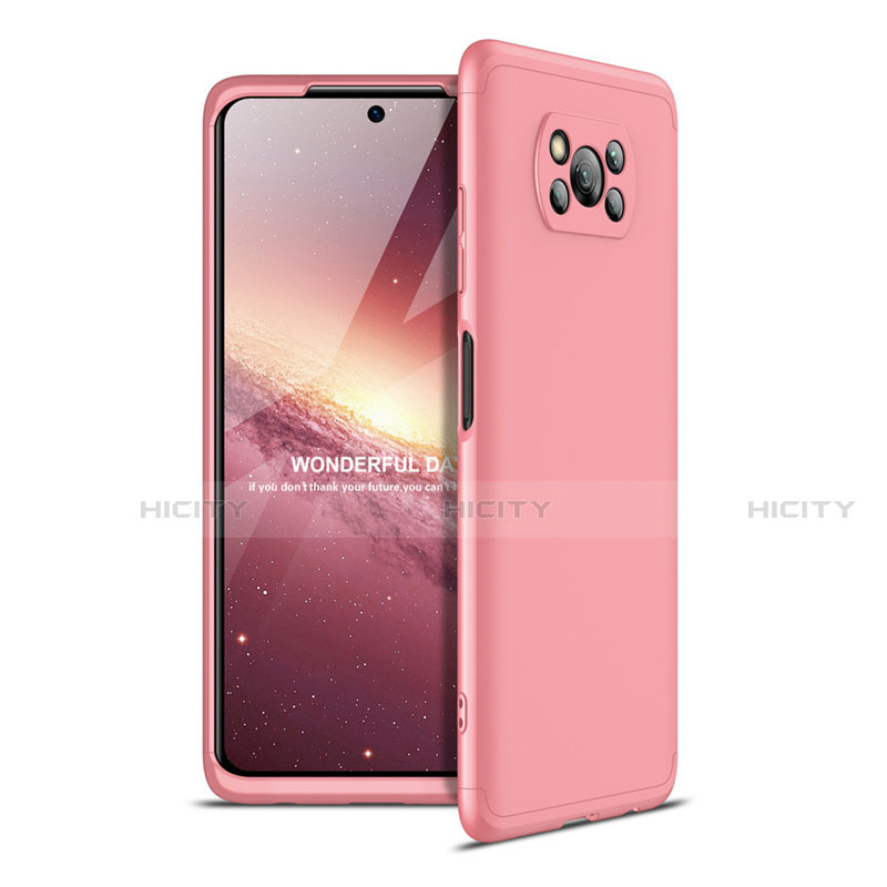 Custodia Plastica Rigida Cover Opaca Fronte e Retro 360 Gradi per Xiaomi Poco X3 NFC Oro Rosa