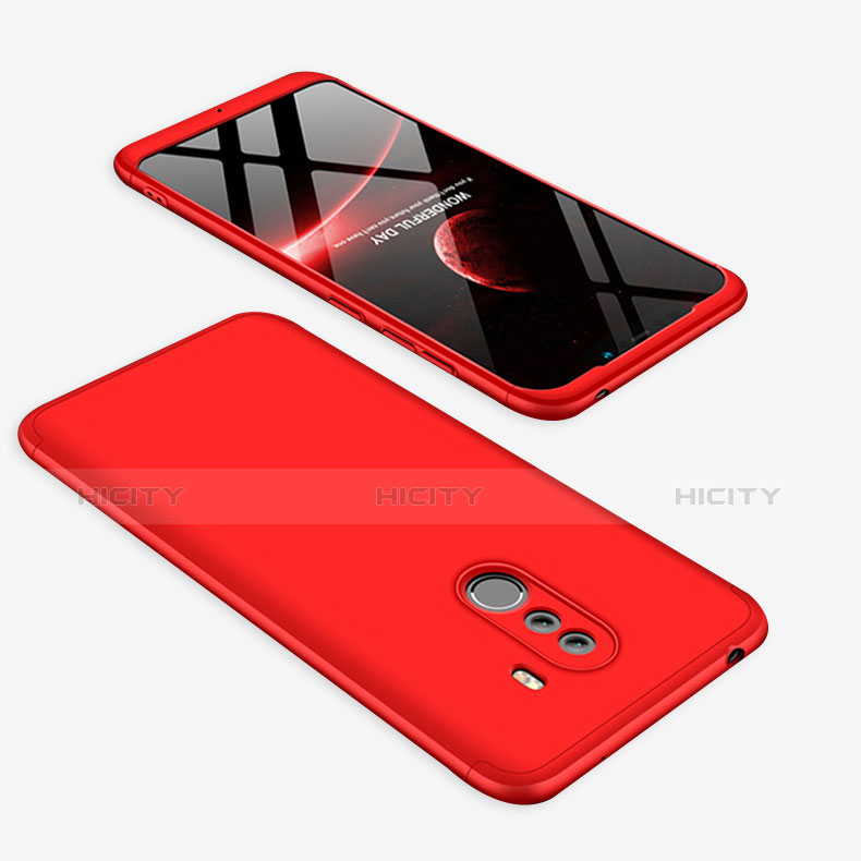 Custodia Plastica Rigida Cover Opaca Fronte e Retro 360 Gradi per Xiaomi Pocophone F1 Rosso