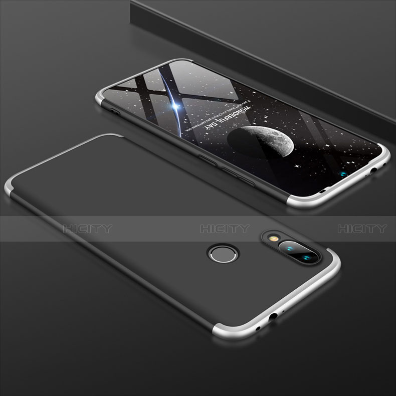 Custodia Plastica Rigida Cover Opaca Fronte e Retro 360 Gradi per Xiaomi Redmi 7 Argento e Nero