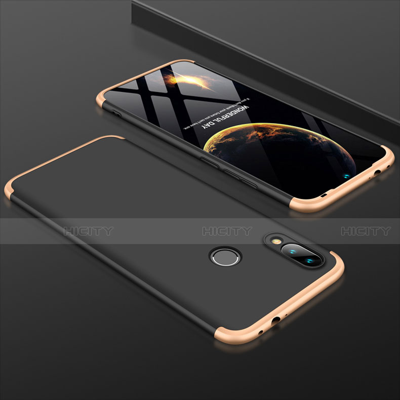 Custodia Plastica Rigida Cover Opaca Fronte e Retro 360 Gradi per Xiaomi Redmi 7 Oro e Nero