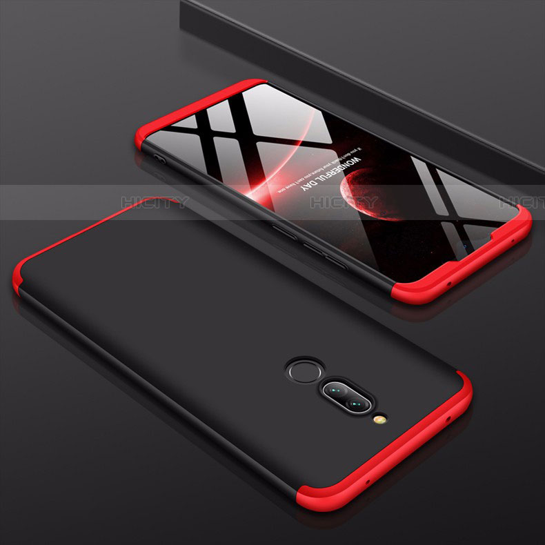 Custodia Plastica Rigida Cover Opaca Fronte e Retro 360 Gradi per Xiaomi Redmi 8 Rosso e Nero