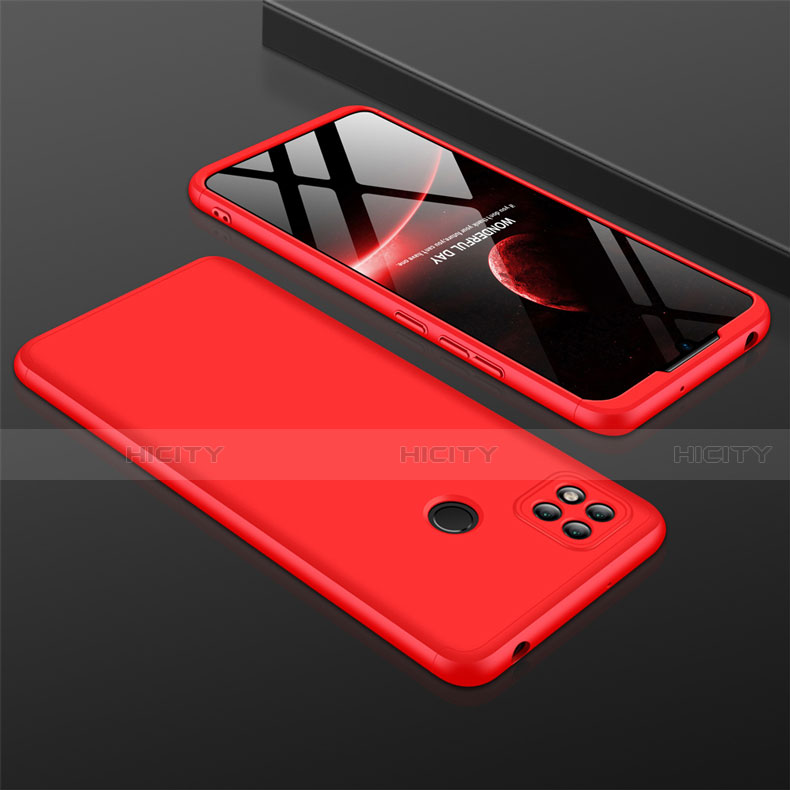 Custodia Plastica Rigida Cover Opaca Fronte e Retro 360 Gradi per Xiaomi Redmi 9 India Rosso