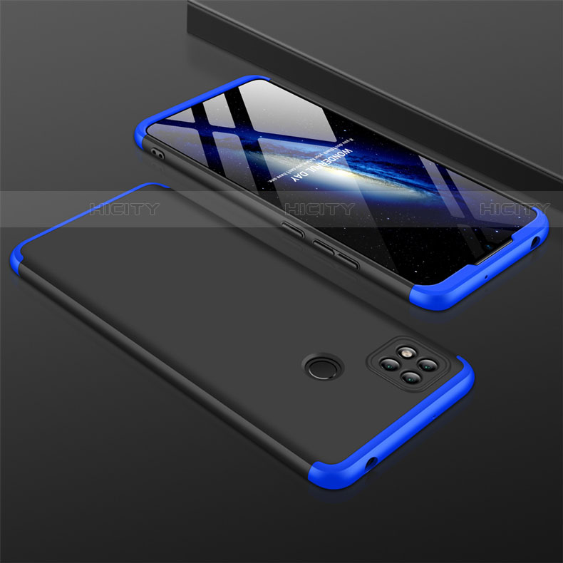 Custodia Plastica Rigida Cover Opaca Fronte e Retro 360 Gradi per Xiaomi Redmi 9C Blu e Nero