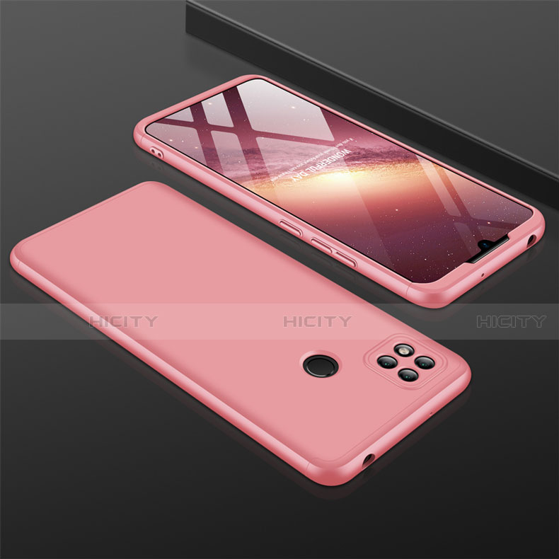 Custodia Plastica Rigida Cover Opaca Fronte e Retro 360 Gradi per Xiaomi Redmi 9C NFC Oro Rosa