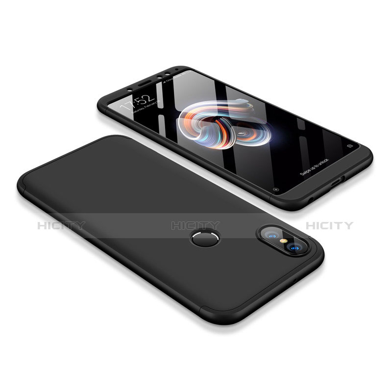 Custodia Plastica Rigida Cover Opaca Fronte e Retro 360 Gradi per Xiaomi Redmi Note 5 AI Dual Camera Nero