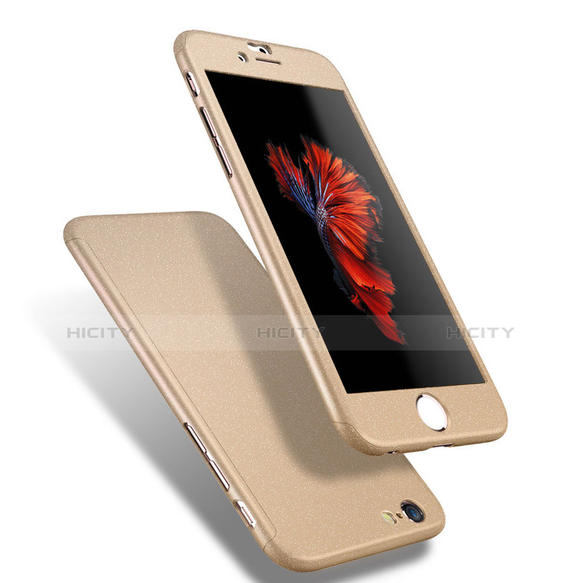 Custodia Plastica Rigida Cover Opaca Fronte e Retro 360 Gradi Q01 per Apple iPhone 6 Oro