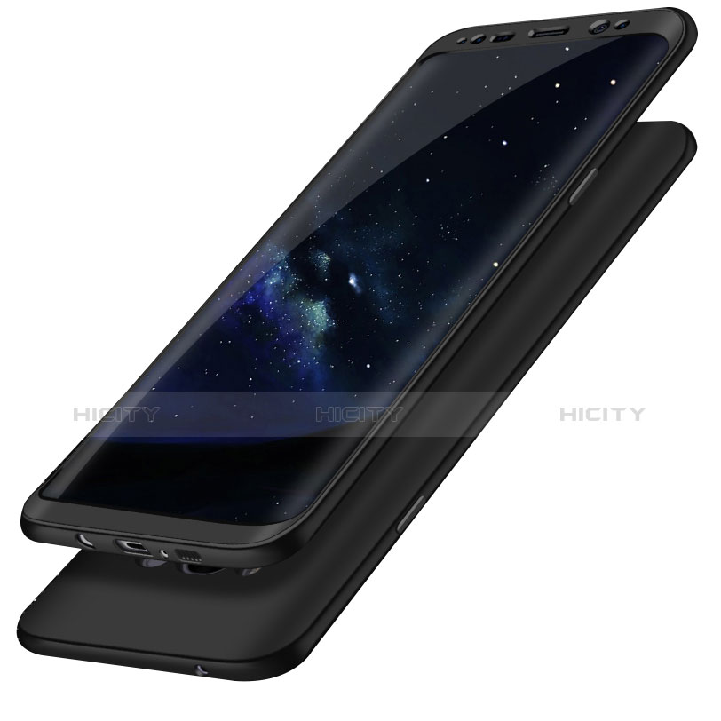 Custodia Plastica Rigida Cover Opaca Fronte e Retro 360 Gradi Q02 per Samsung Galaxy S8 Plus Nero