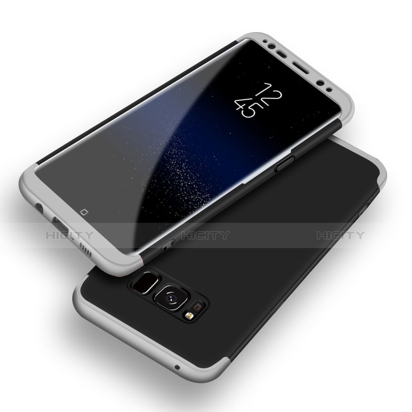 Custodia Plastica Rigida Cover Opaca Fronte e Retro 360 Gradi Q03 per Samsung Galaxy S8 Argento