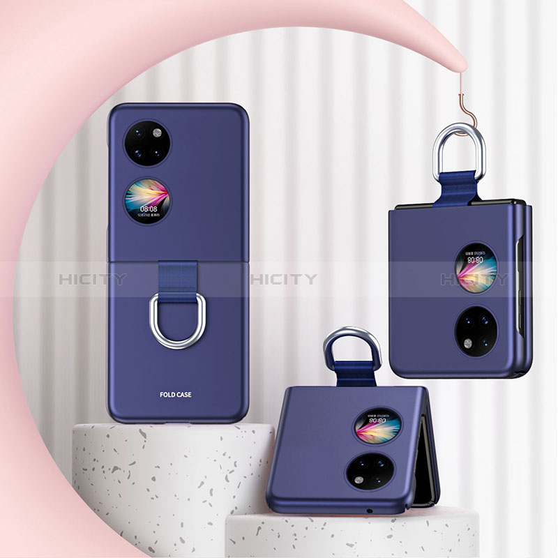 Custodia Plastica Rigida Cover Opaca Fronte e Retro 360 Gradi QH2 per Huawei P50 Pocket Blu