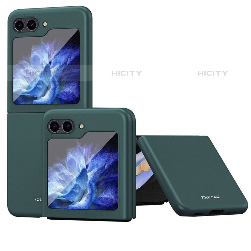 Custodia Plastica Rigida Cover Opaca Fronte e Retro 360 Gradi QH4 per Samsung Galaxy Z Flip5 5G Verde