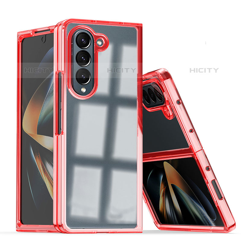 Custodia Plastica Rigida Cover Opaca Fronte e Retro 360 Gradi QW1 per Samsung Galaxy Z Fold5 5G Rosso