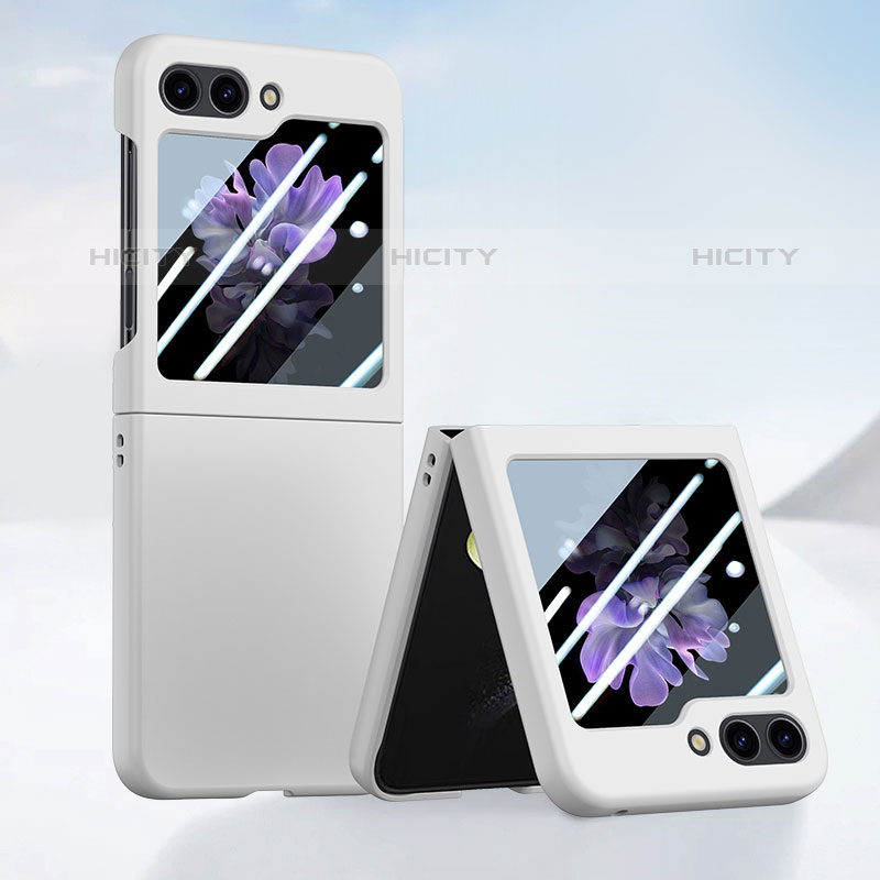 Custodia Plastica Rigida Cover Opaca Fronte e Retro 360 Gradi SD1 per Samsung Galaxy Z Flip5 5G Bianco