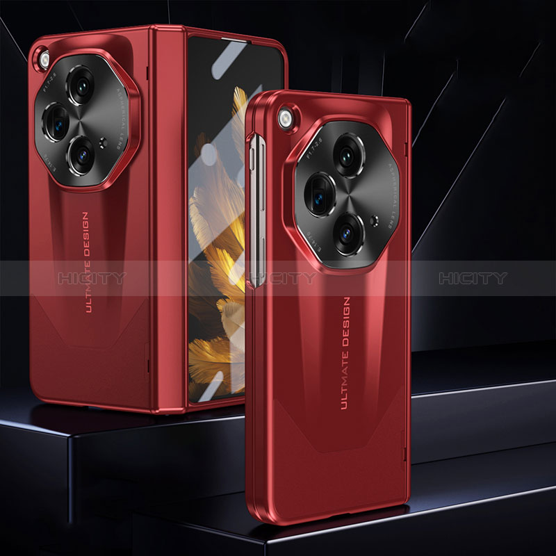 Custodia Plastica Rigida Cover Opaca Fronte e Retro 360 Gradi ZL2 per OnePlus Open 5G Rosso