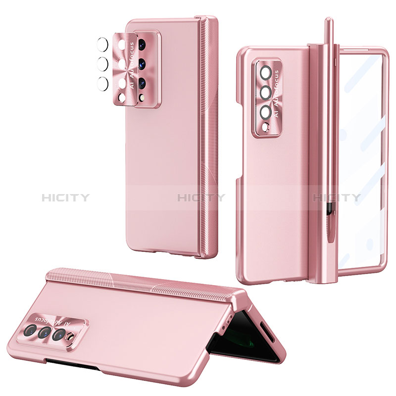 Custodia Plastica Rigida Cover Opaca H08 per Samsung Galaxy Z Fold3 5G Oro Rosa