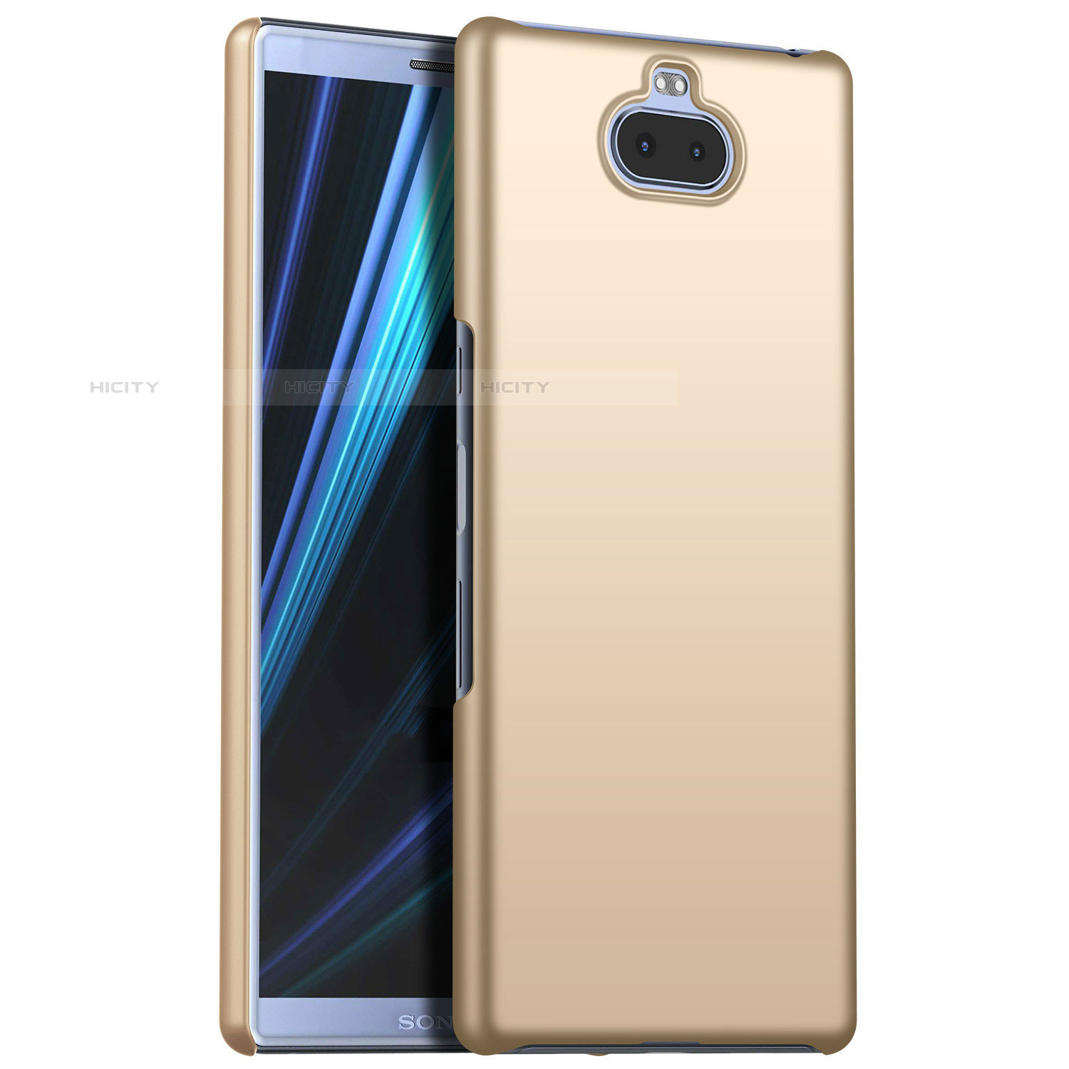 Custodia Plastica Rigida Cover Opaca M01 per Sony Xperia 10 Plus Oro