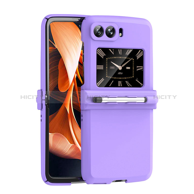 Custodia Plastica Rigida Cover Opaca P01 per Motorola Moto RAZR (2022) 5G Viola